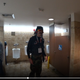 A still from a video showing Dr Disrespect entering an E3 bathroom that was broadcast to his Twitch stream.